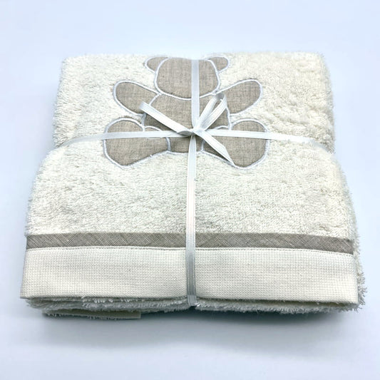 Set of Baby Towels, Made in Italy 100% Cotton